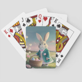 Baraja De Cartas Conejo de Pascua con chaqueta azul