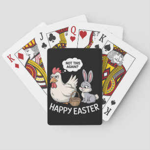 Baraja De Cartas Conejo de Pascua Feliz Conejo Pollo No Esto Otra V