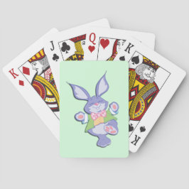Baraja De Cartas Conejo de Pascua Morado Bailando Menta