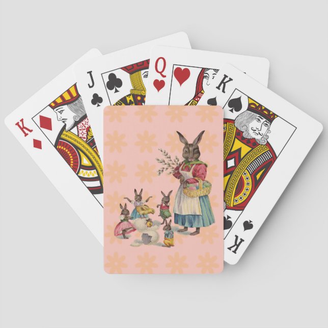 Baraja De Cartas Conejo de Pascua Pollo Conejo Huevos (Reverso)