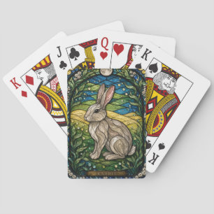 Baraja De Cartas Conejo en el borde de la pradera Illumina vidrio e