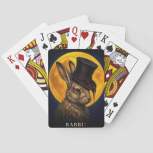 Baraja De Cartas Conejo Sombrero de Copa Alta Gótico Surrealista