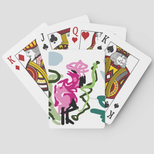 Baraja De Cartas Conjunto de flamenco rosa (Reverso)