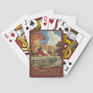 Baraja De Cartas Connecticut Campo Viaje Arte Vintage