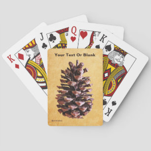 Baraja De Cartas Cono De Pino En Papel De Vintage