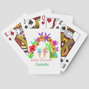 Baraja De Cartas Conos de helados de arcoiris acuarela ducha de beb