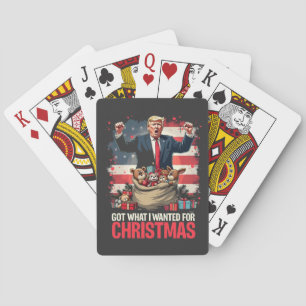 Baraja De Cartas Conseguí lo que quería para Navidad Trump Santa