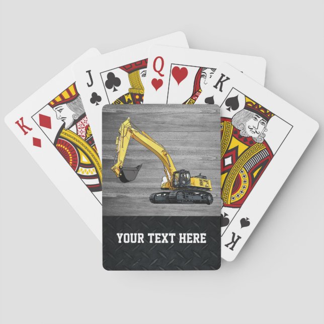 Baraja De Cartas Construcción de excavadoras de negocios de equipos (Reverso)