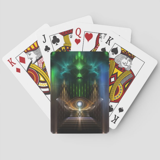 Baraja De Cartas Contemplar tarjetas de reproducción de arte fracta (Reverso)