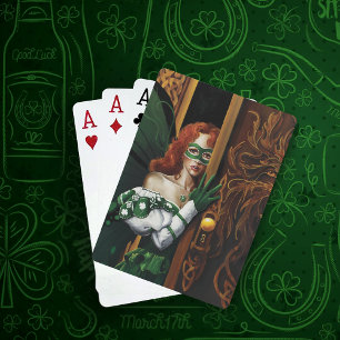 Baraja De Cartas Contraseña Secreta de Hada Celta Verde Mística Irl