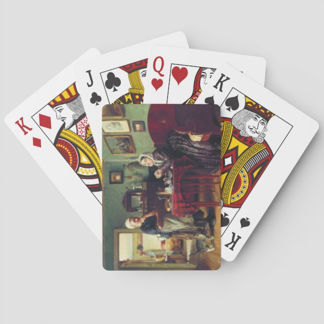 Baraja De Cartas Conversación con los hogares (de Konstantin Makovs (Reverso)