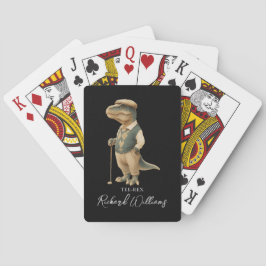 Baraja De Cartas Cool Tee-Rex Golfer Dinosaur Signature Name