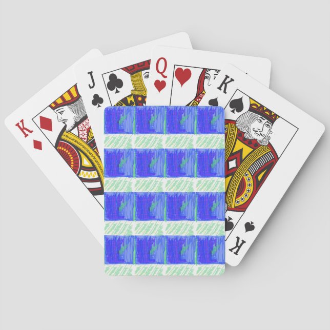 Baraja De Cartas Coolest Blue Nautical Abstract  (Reverso)