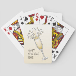 Baraja De Cartas Copa de champán de Año Nuevo
