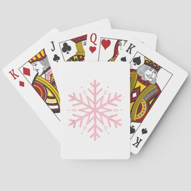 Baraja De Cartas Copo de nieve rosa (Reverso)