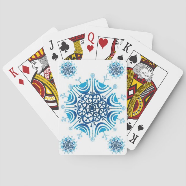Baraja De Cartas Copos de nieve - (Reverso)