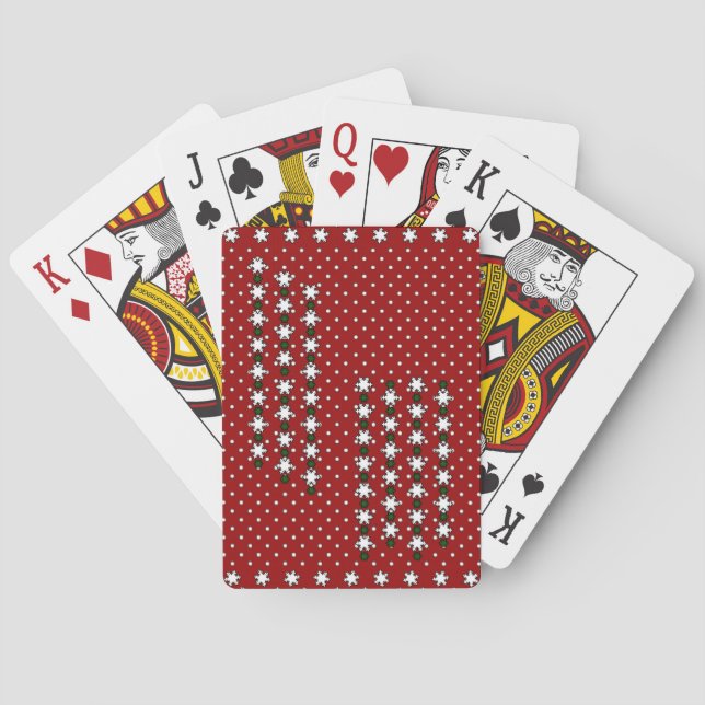 Baraja De Cartas Copos de nieve de invierno (Reverso)