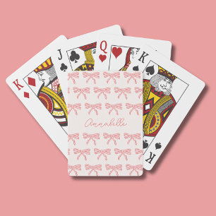 Baraja De Cartas Coqueta de arcos rayados rosados y rojos de Rubor