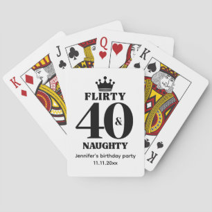 Baraja De Cartas coqueto 40 travieso, cuarenta cumpleaños en blanco
