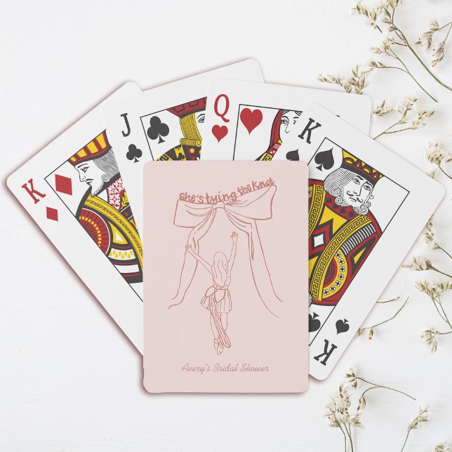 Baraja De Cartas Coquette Bridal Shower Hand Dibujó Los Favores De  (Give your guests a bridal shower favor they'll use with these custom hand drawn playing cards)