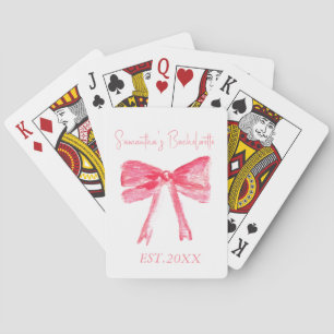 Baraja De Cartas Coquette Pink Bow Bachelorette