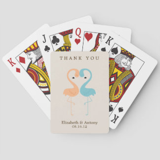 Baraja De Cartas Coral y Aqua Flamingos