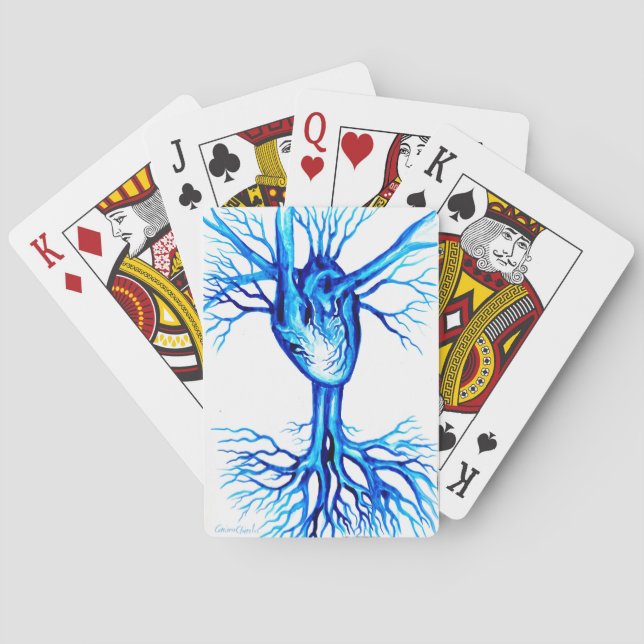 Baraja De Cartas Corazón azul (Reverso)
