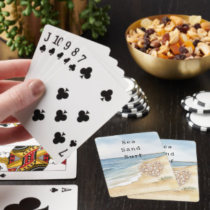 Baraja De Cartas Corazón Conchas Mar Océano Playa