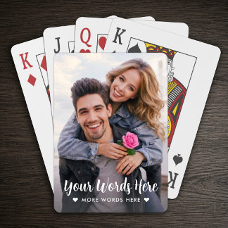 Baraja De Cartas Corazón de amor con foto y texto personalizado