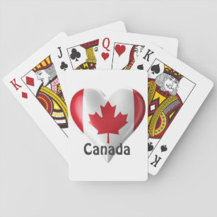 Baraja De Cartas Corazón de bandera de Canadá