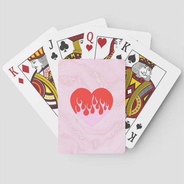 Baraja De Cartas Corazón de Fuego (Reverso)