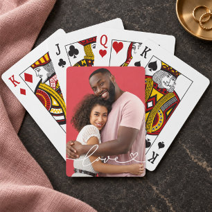 Baraja De Cartas Corazón de guión blanco de amor Foto personalizada