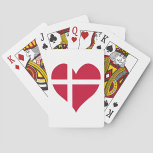 Baraja De Cartas Corazón de la bandera de Dinamarca