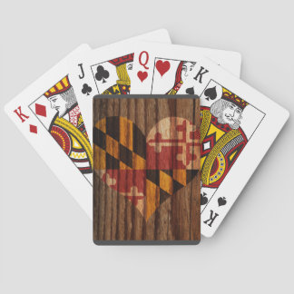 Baraja De Cartas Corazón de la bandera de Maryland en el tema de