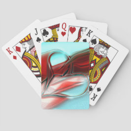 Baraja De Cartas Corazón de líneas de cristal sobre la textura de m