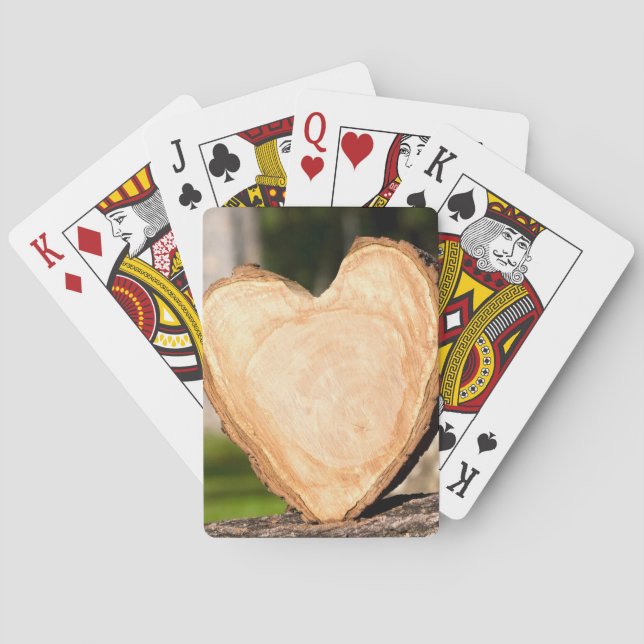 Baraja De Cartas corazón de madera (Reverso)