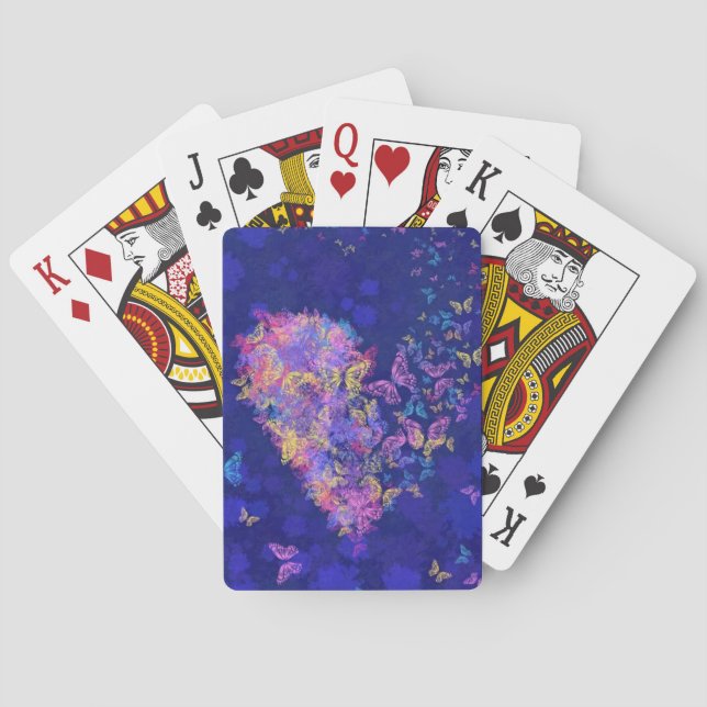 Baraja De Cartas Corazón de mariposa - Amor - (Reverso)