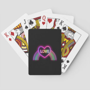 Baraja De Cartas Corazón de Neon en Arcoiris