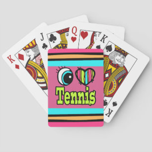 Baraja De Cartas Corazón de ojos brillante me encanta el tenis