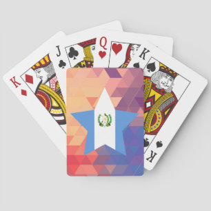 Baraja De Cartas Corazón elegante de la bandera de Guatemala