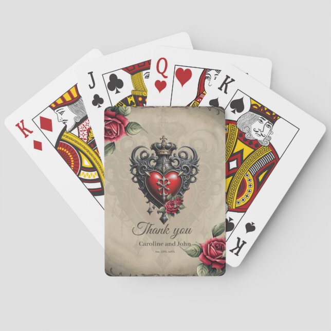 Baraja De Cartas Corazón gótico elegante pero místico (Reverso)