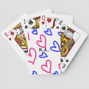 BARAJA DE CARTAS CORAZÓN MINIMALISTA SIMPLE. CUTE AÑADIR NOMBRE BEB