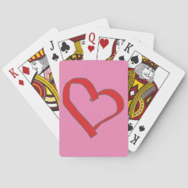 Baraja De Cartas Corazón rojo