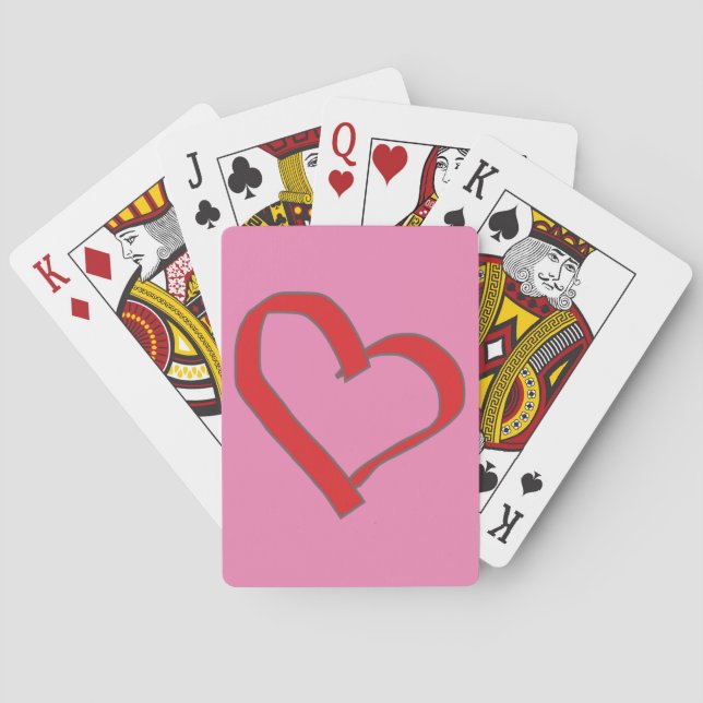 Baraja De Cartas Corazón rojo (Reverso)