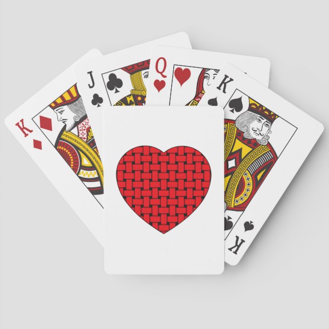 Baraja De Cartas Corazón rojo agitado (Reverso)