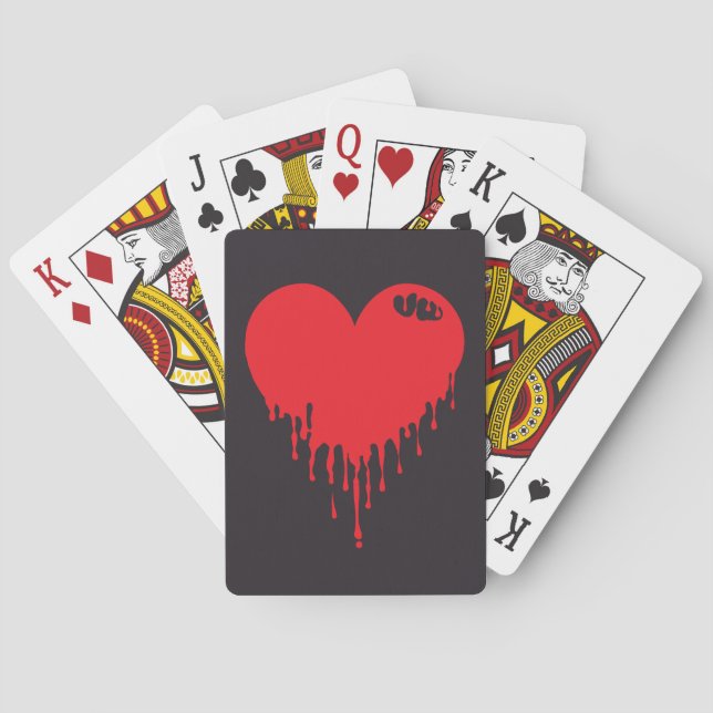 Baraja De Cartas Corazón Rojo Goteante (Reverso)