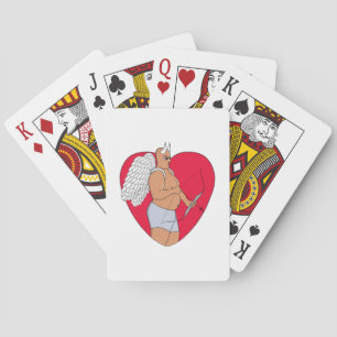Baraja De Cartas Corazón romántico con un cupido inusual