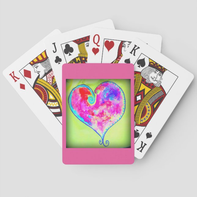 Baraja De Cartas corazón rosa (Reverso)