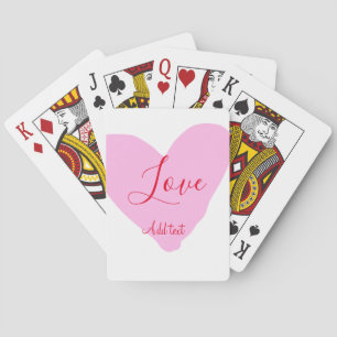 Baraja De Cartas Corazón rosa amor feliz día de San Valentín texto