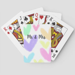 Baraja De Cartas corazón simple estilo de texto minimalista boda Sr